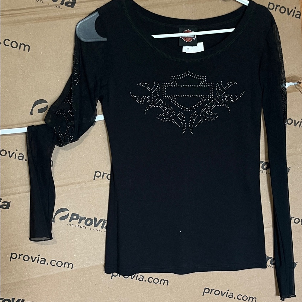 Woman’s Harley Davidson Black Long Sleeve Top size M